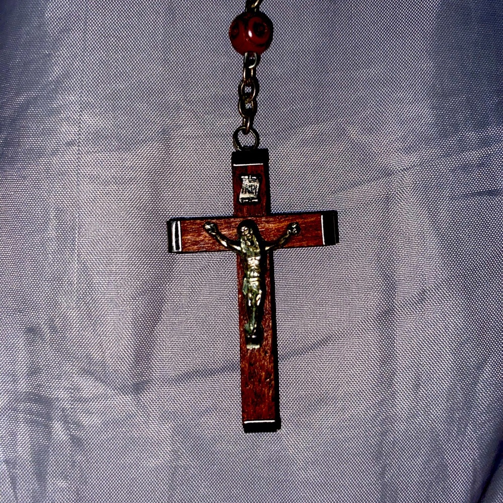 Vintage 1950’s Red Mahogany Wood Rosary